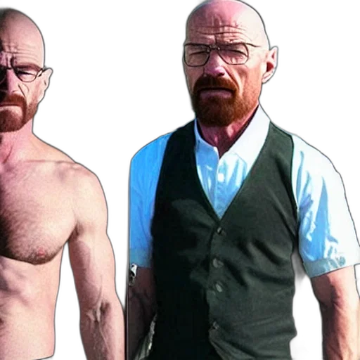 concept art, walter, white, gigachad transparent PNG cut-out