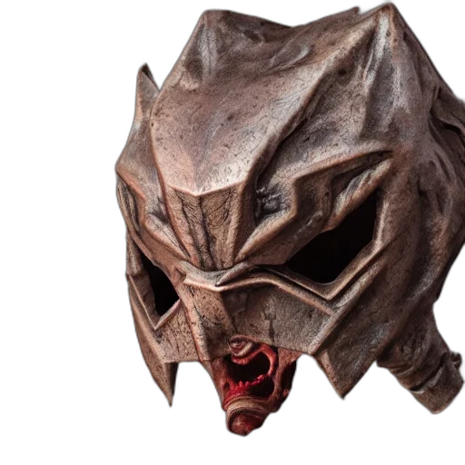 mask, creature, dragon, face, concept art, 3d render, realistic, rustic transparent PNG cut-out