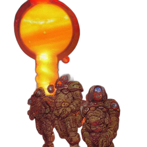 robot, staff, weapon, concept art, 3d render, pixel art, fantasy art, outer space transparent PNG cut-out