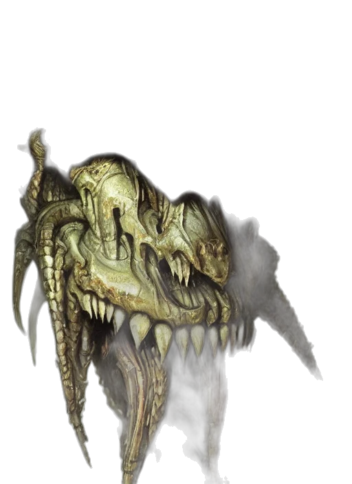 dragon, creature, mask, staff transparent PNG cut-out