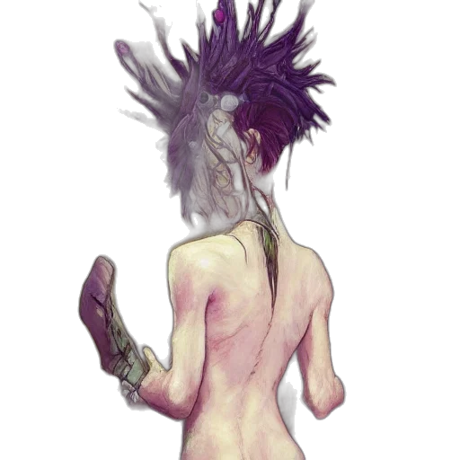creature, mask, hair, face transparent PNG cut-out
