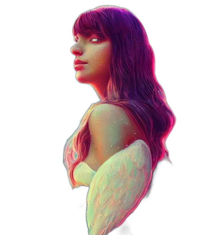 dress, face, creature, hair, photorealistic, watercolor, fantasy art, concept art transparent PNG cut-out