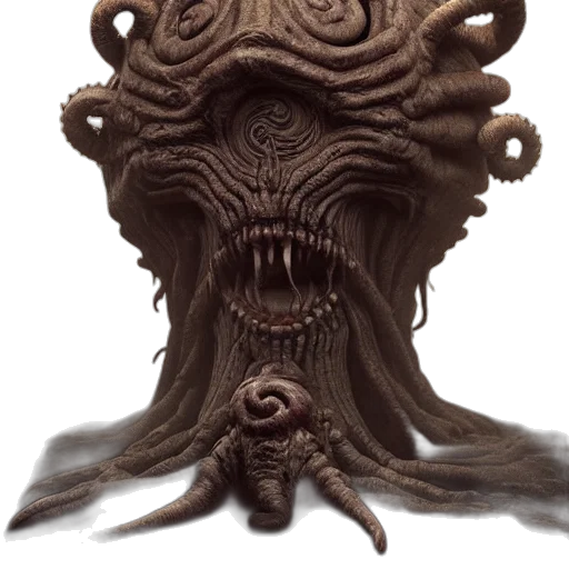 creature, mask, face, staff, concept art, 3d render, fantasy art, photorealistic transparent PNG cut-out