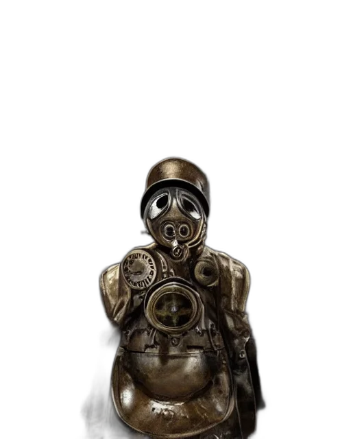 robot, mask, staff, creature transparent PNG cut-out