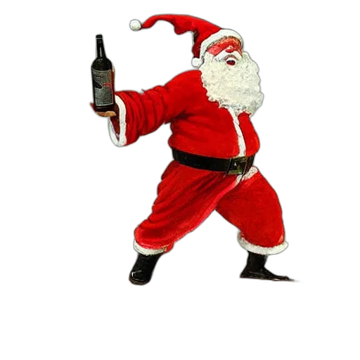 drunken, angry, santa, claus transparent PNG cut-out