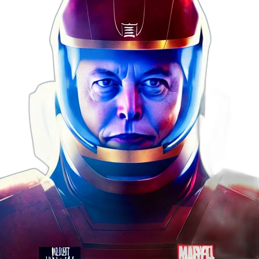 robot, face, comic book art, concept art, photorealistic, cartoon, outer space, red transparent PNG cut-out