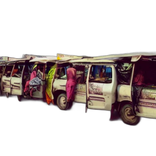 concept art, old, polaroids, futuristic, african, mobile, market, places transparent PNG cut-out