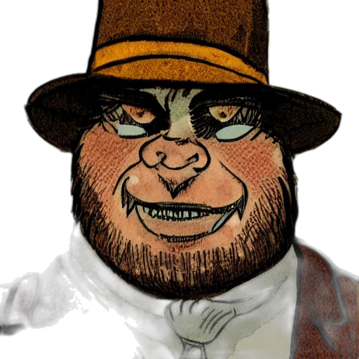 hat, face, staff, cartoon transparent PNG cut-out