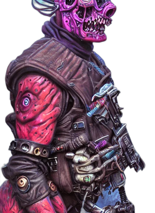 jacket, creature, mask, staff transparent PNG cut-out
