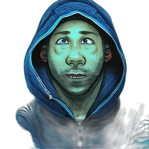 face, jacket, mask, staff transparent PNG cut-out