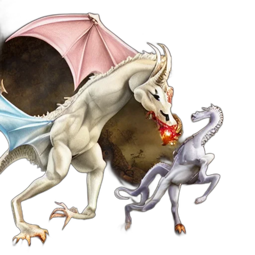 dragon, concept art, fantasy art, watercolor transparent PNG cut-out