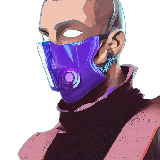 mask, face, robot, jacket transparent PNG cut-out