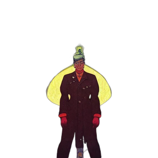 jacket, staff, hat, mask transparent PNG cut-out
