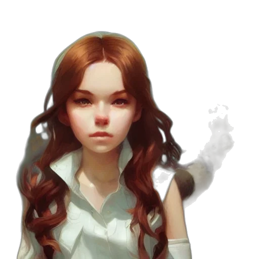 face, staff, hair, dress transparent PNG cut-out