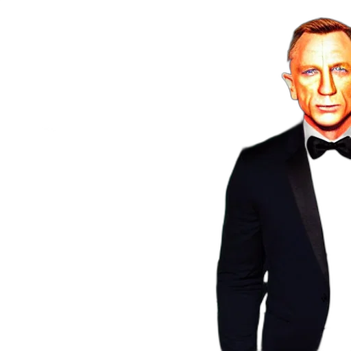 face, photorealistic, cartoon, concept art, 3d render, party, daniel, craig transparent PNG cut-out
