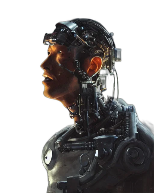 robot, face, cyberpunk, concept art transparent PNG cut-out