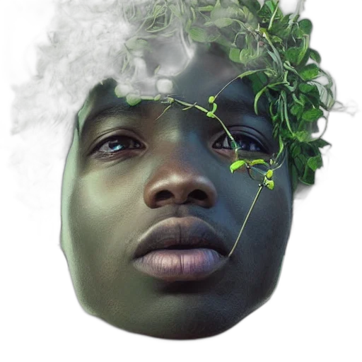 face, crown, mask, tree, photorealistic, concept art, fantasy art, 3d render transparent PNG cut-out
