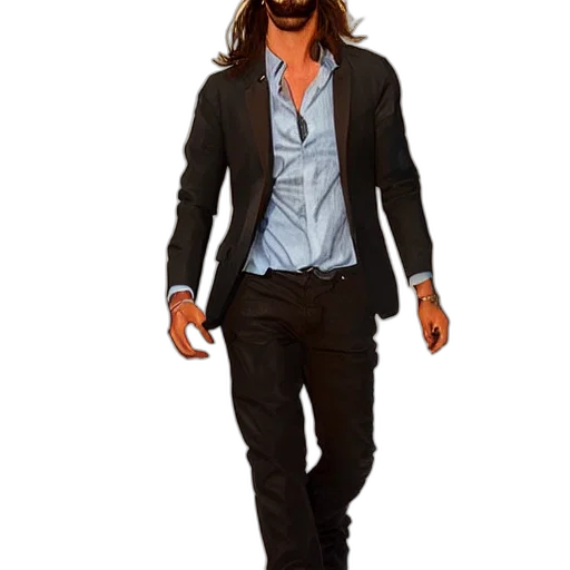 jacket, staff, cartoon, photorealistic transparent PNG cut-out
