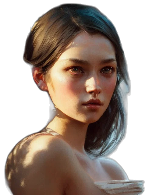 face, dress, jewelry, crown, photorealistic, fantasy art, concept art, oil painting transparent PNG cut-out