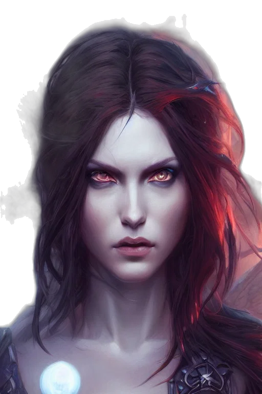 face, fantasy art, concept art, comic book art transparent PNG cut-out