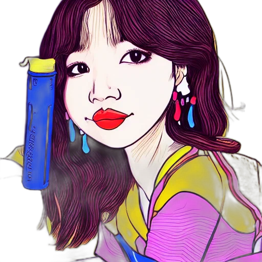 cartoon, photorealistic, anime, watercolor, illustration, caricaturizes, nayeon, twice transparent PNG cut-out