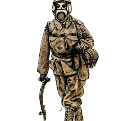 mask, jacket, weapon, staff transparent PNG cut-out