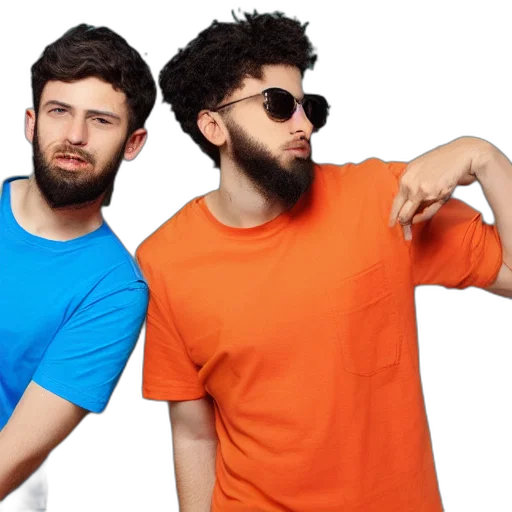 3d render, neon, colorful, blue, monochrome, guys, wearing, colored transparent PNG cut-out