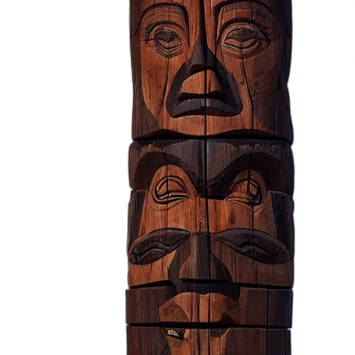face, mask, furniture, crown, wooden, totem, pole, donald transparent PNG cut-out