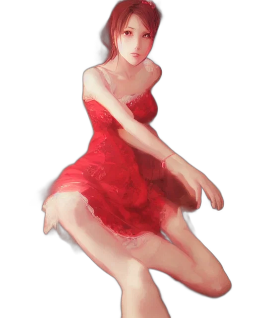 dress, creature, crown, flower transparent PNG cut-out