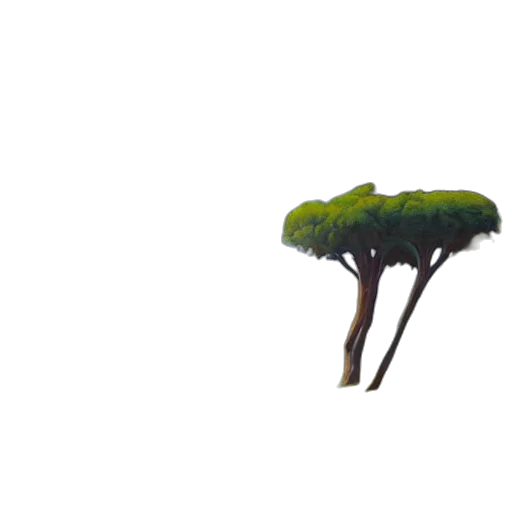 tree, crown, umbrella, hair, 3d render, concept art, pixel art, photorealistic transparent PNG cut-out