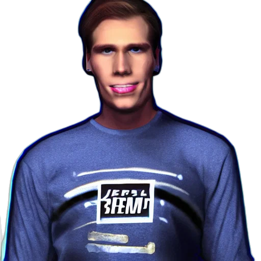 face, jacket, 3d render, vaporwave, cartoon, photorealistic, jerma, twitch transparent PNG cut-out