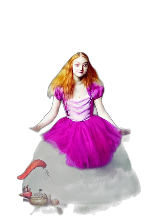 dress, crown, hair, creature transparent PNG cut-out