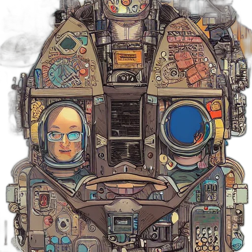robot, mask, face, jacket transparent PNG cut-out