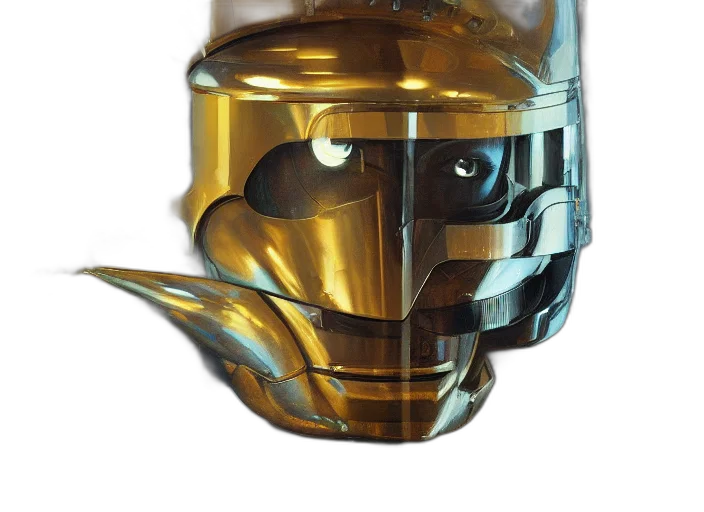 mask, robot, face, crown, 3d render, concept art, photorealistic, fantasy art transparent PNG cut-out