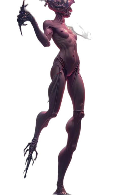 robot, creature, staff, weapon, concept art, cyberpunk, 3d render, fantasy art transparent PNG cut-out