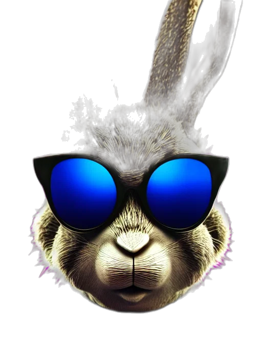 animal, photorealistic, 3d render, vaporwave transparent PNG cut-out