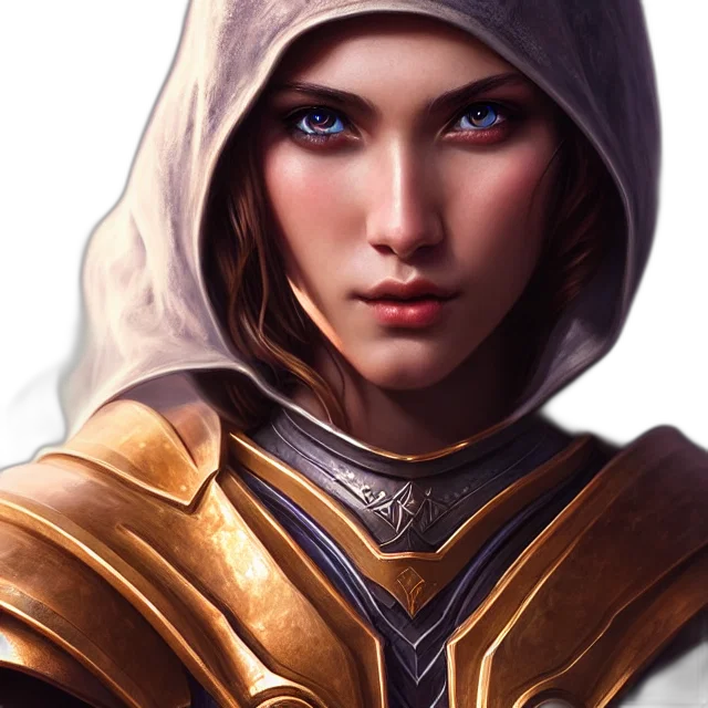 face, sword, jewelry, fantasy art, concept art, photorealistic, comic book art, golden transparent PNG cut-out