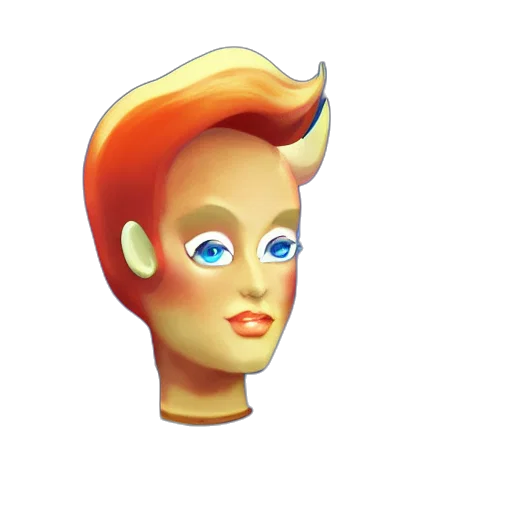 face, crown, staff, hair, 3d render, cartoon, concept art, pixel art transparent PNG cut-out