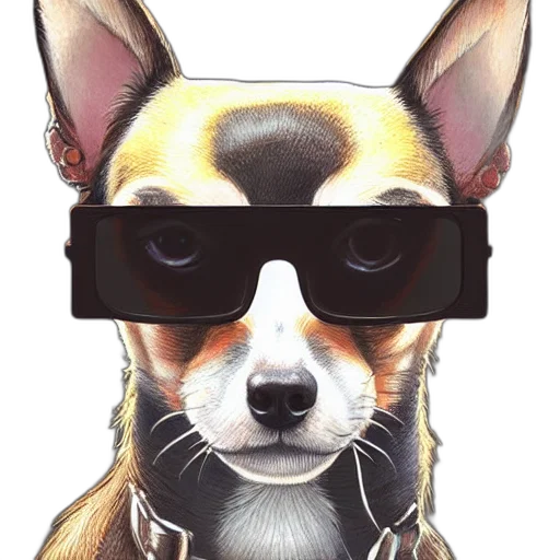 staff, animal, mask, cyberpunk, photorealistic, cartoon, concept art, stern transparent PNG cut-out