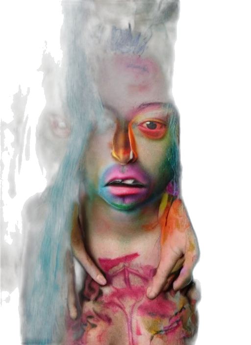 face, mask, creature, dress, photorealistic, watercolor, concept art, oil painting transparent PNG cut-out