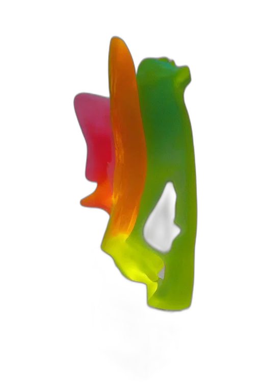 jewelry, crown, furniture, shoes, 3d render, neon, colorful, translucent transparent PNG cut-out