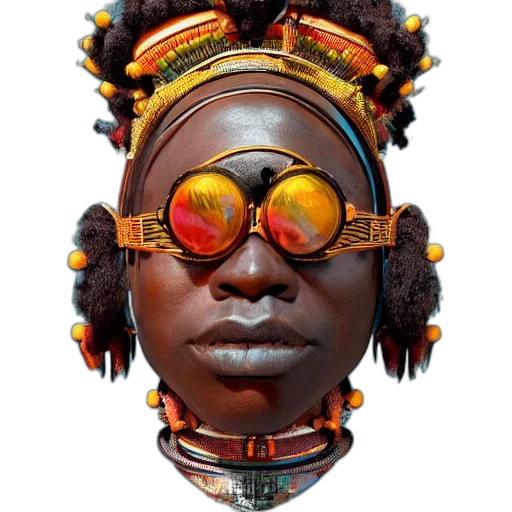 face, mask, jewelry, staff, 3d render, concept art, photorealistic, fantasy art transparent PNG cut-out