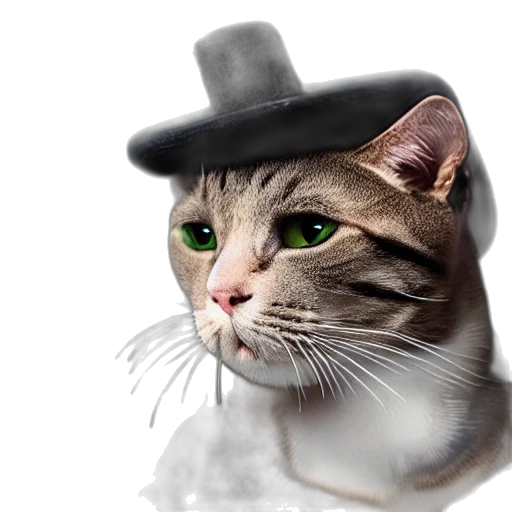 hat, animal, staff, photorealistic transparent PNG cut-out