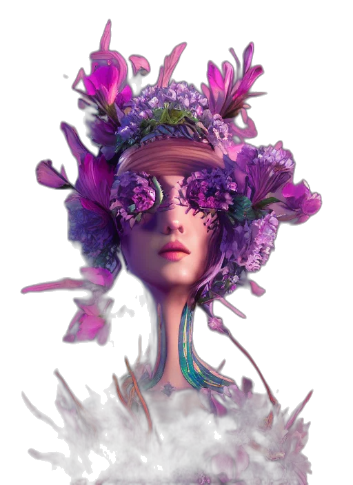 mask, crown, face, flower transparent PNG cut-out