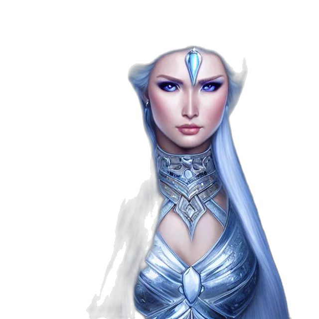 face, jewelry, crown, fantasy art, concept art, photorealistic, 3d render, blue transparent PNG cut-out