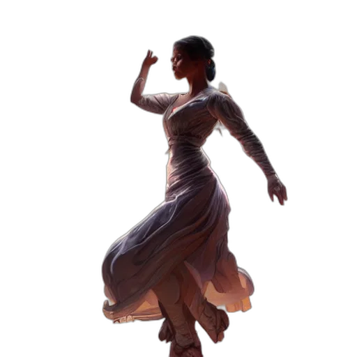 dress, staff, concept art, photorealistic transparent PNG cut-out