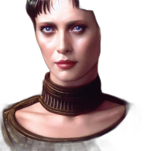 face, robot, staff, jewelry, fantasy art, photorealistic, concept art, cyberpunk transparent PNG cut-out