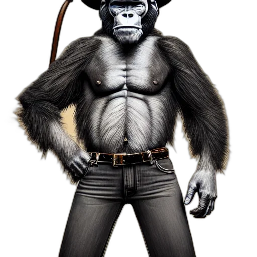animal, staff, creature, concept art, 3d render, photorealistic, comic book art, cowboy transparent PNG cut-out