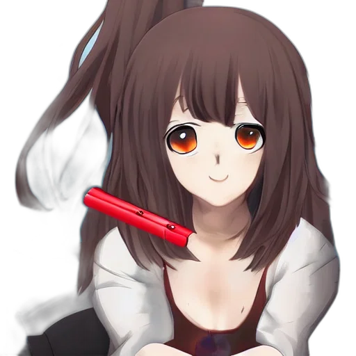 staff, weapon, hair, face transparent PNG cut-out