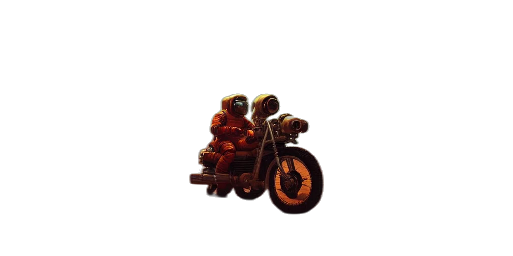 robot, weapon, car, jacket, pixel art, concept art, 3d render, comic book art transparent PNG cut-out